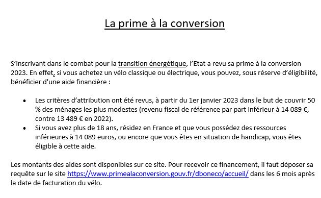 prime à la conversion